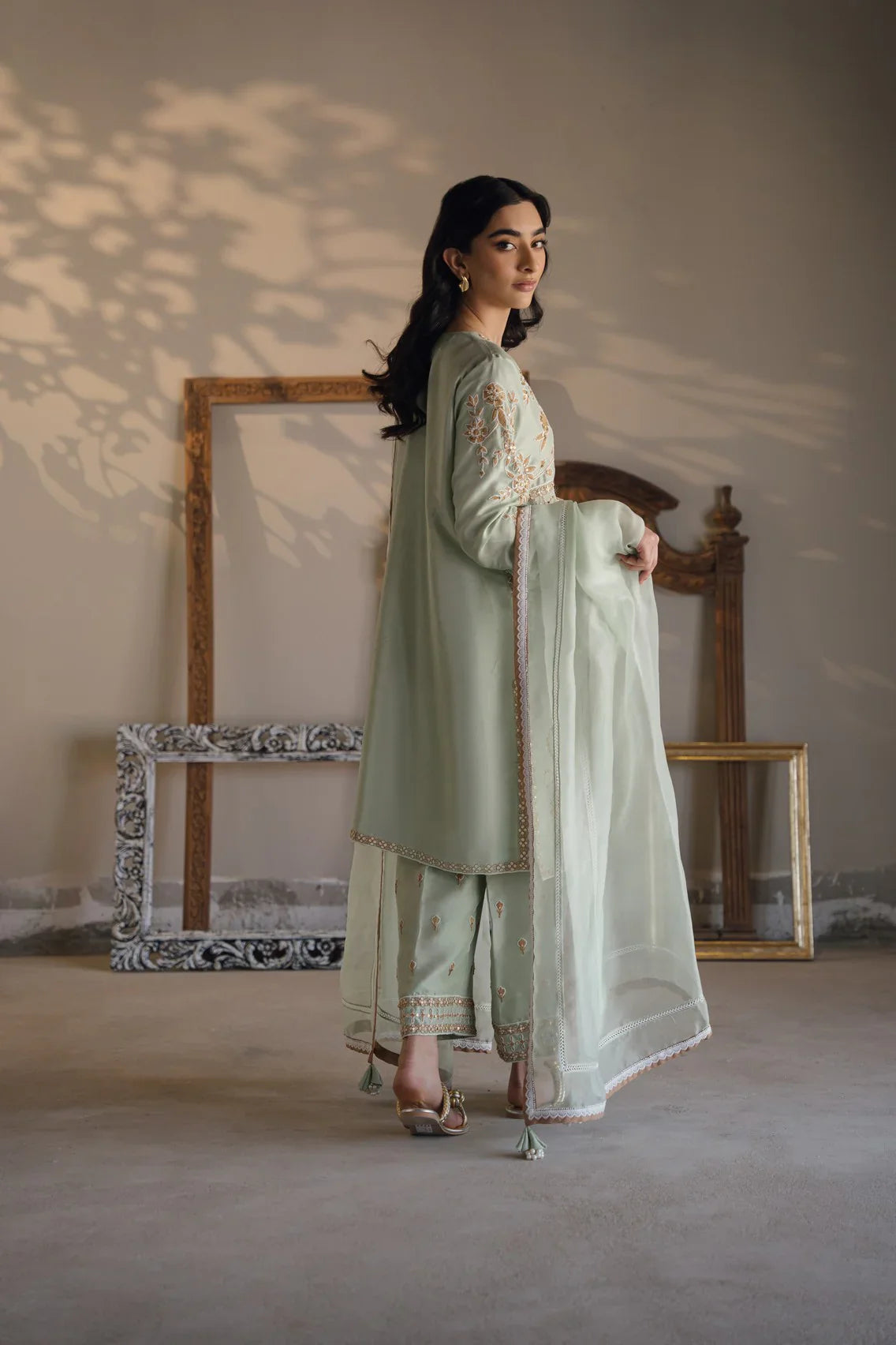 Semi formals Luxury'25 - Chandni in mint