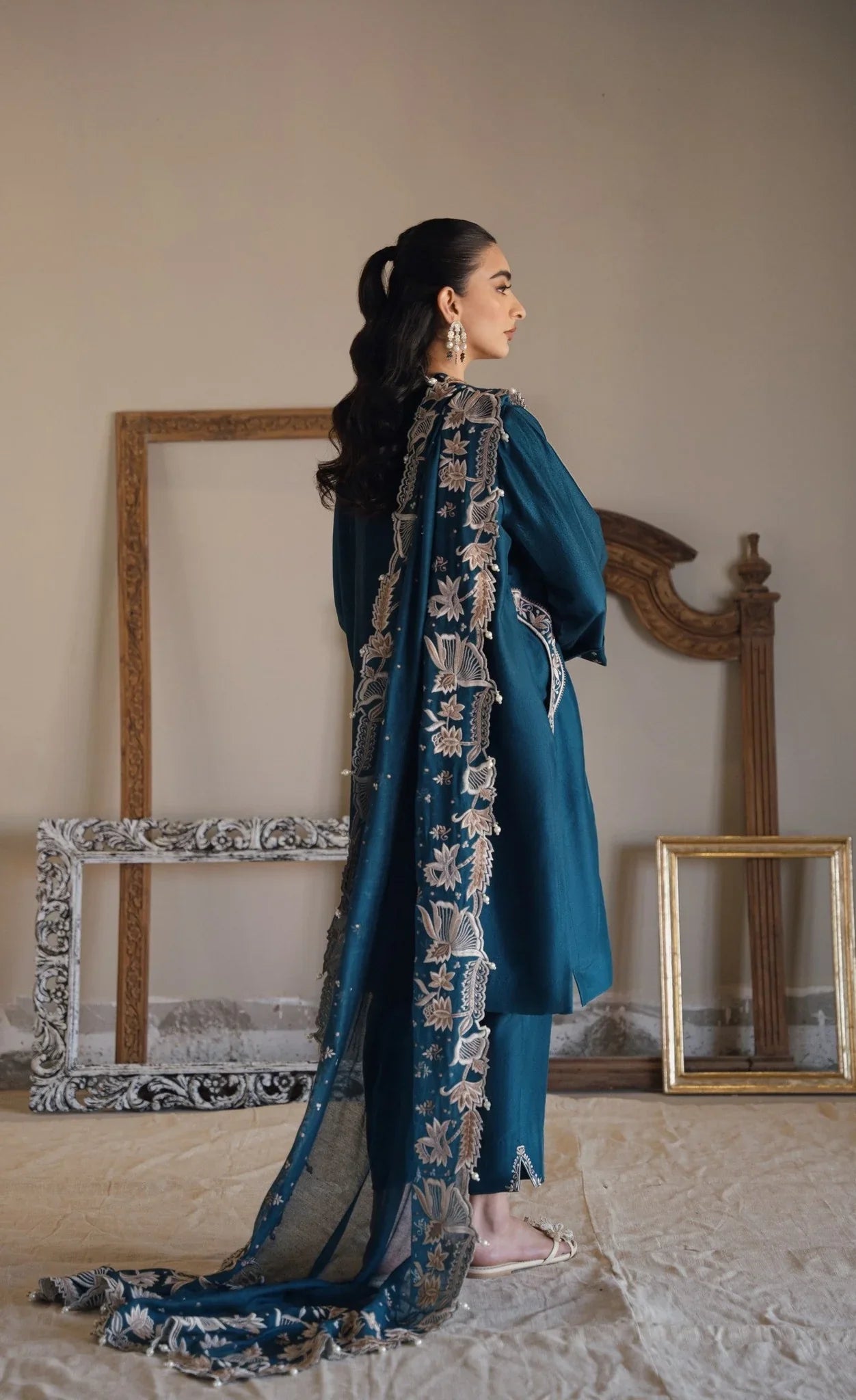 Semi formals Luxury'25 - Nasma set in turquoise blue