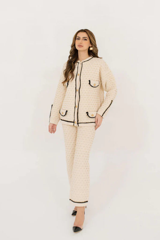 Autumn Winter '23 - Inaya Cream Textured Knit Set (RTS)