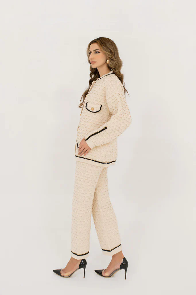 Autumn Winter '23 - Inaya Cream Textured Knit Set (RTS)