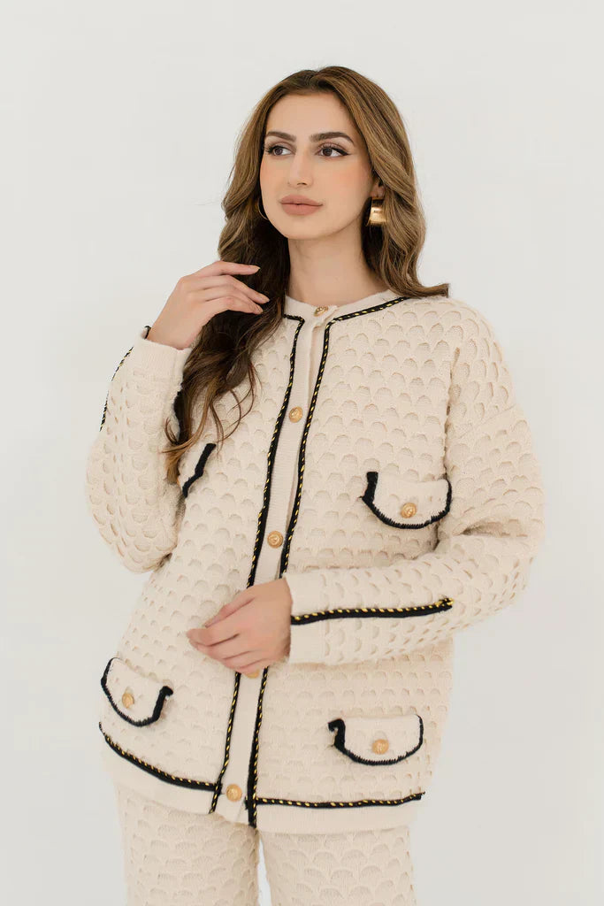 Autumn Winter '23 - Inaya Cream Textured Knit Set (RTS)