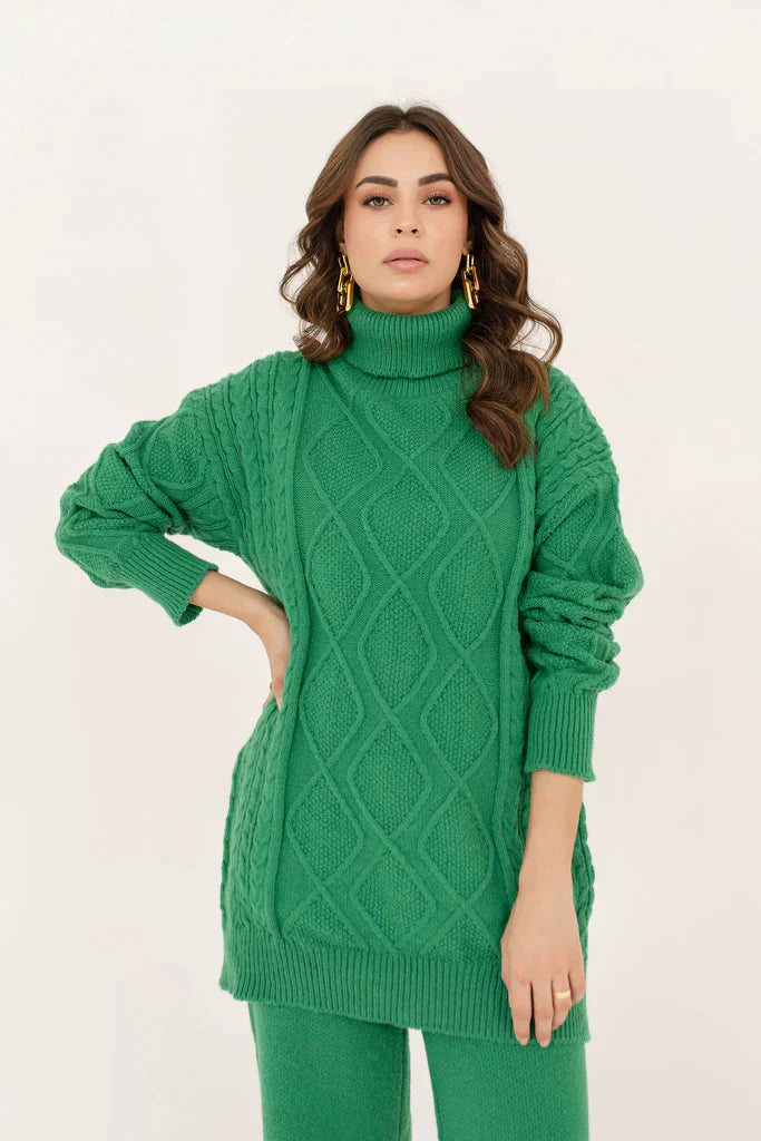 Autumn Winter '23 - Zayna Green Sweater Suit (RTS)