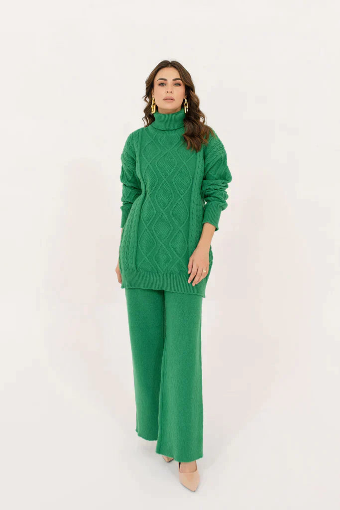 Autumn Winter '23 - Zayna Green Sweater Suit (RTS)