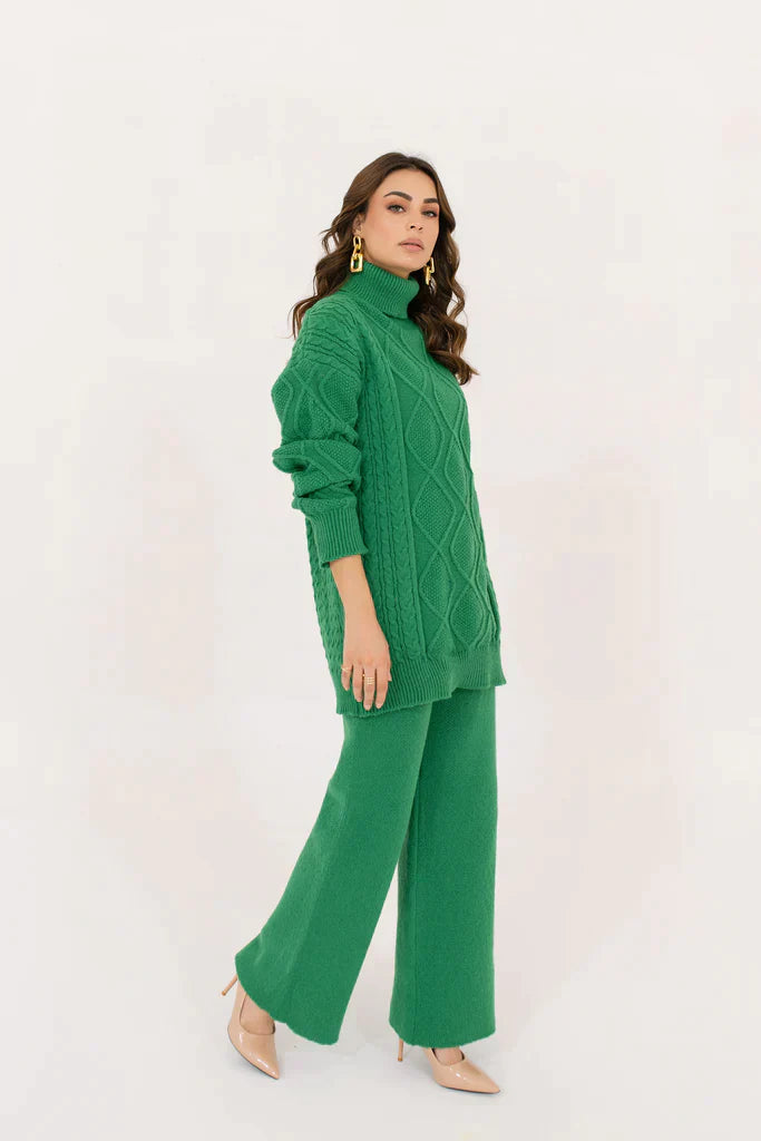 Autumn Winter '23 - Zayna Green Sweater Suit (RTS)