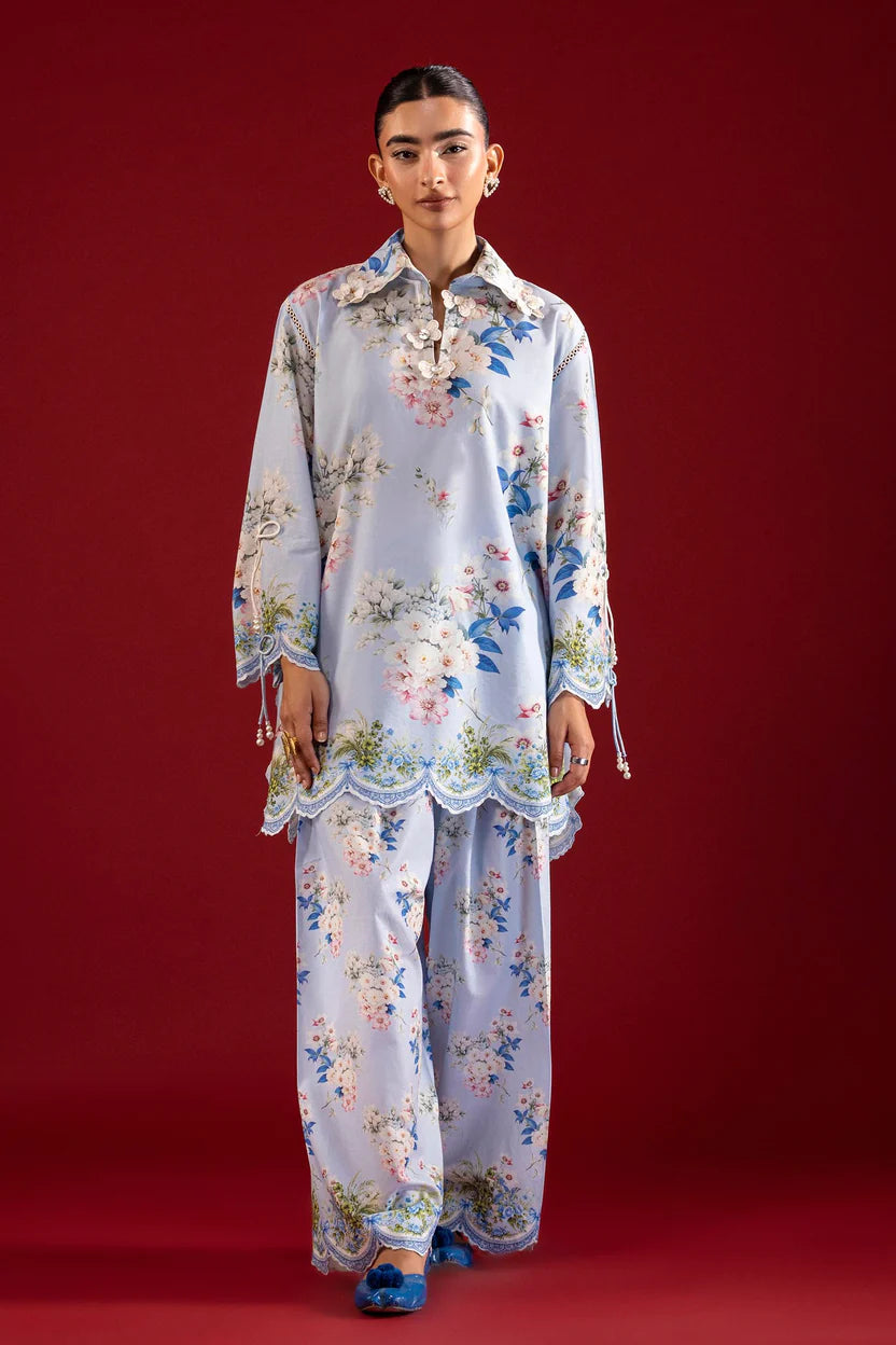 Unstitched Printed 2 Piece Lawn Suit -1A