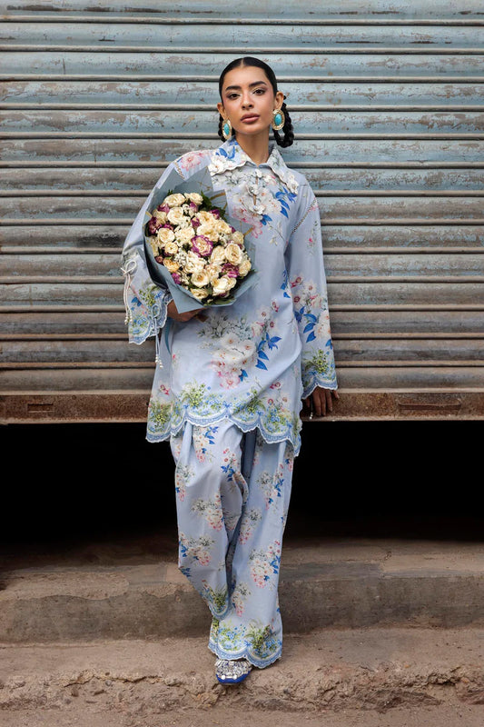 Unstitched Printed 2 Piece Lawn Suit -1A