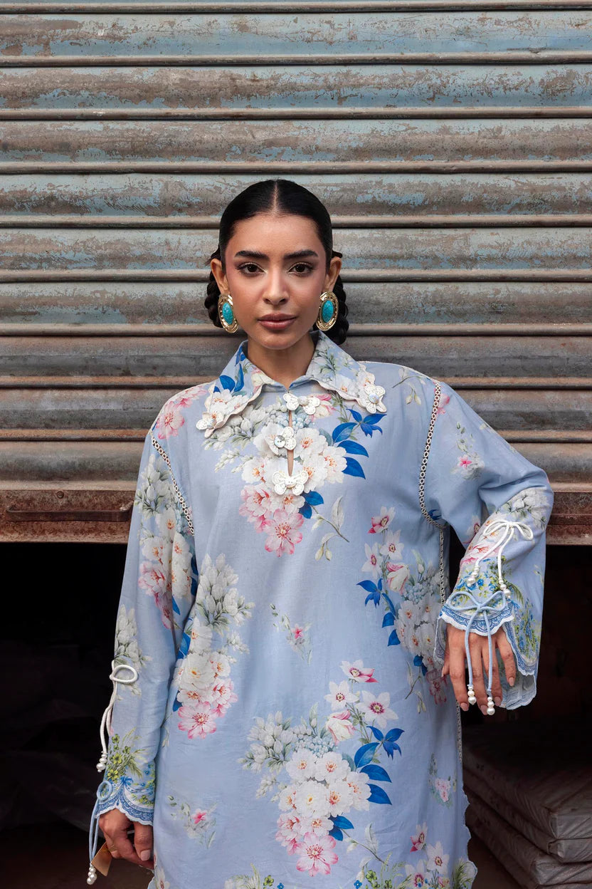 Unstitched Printed 2 Piece Lawn Suit -1A