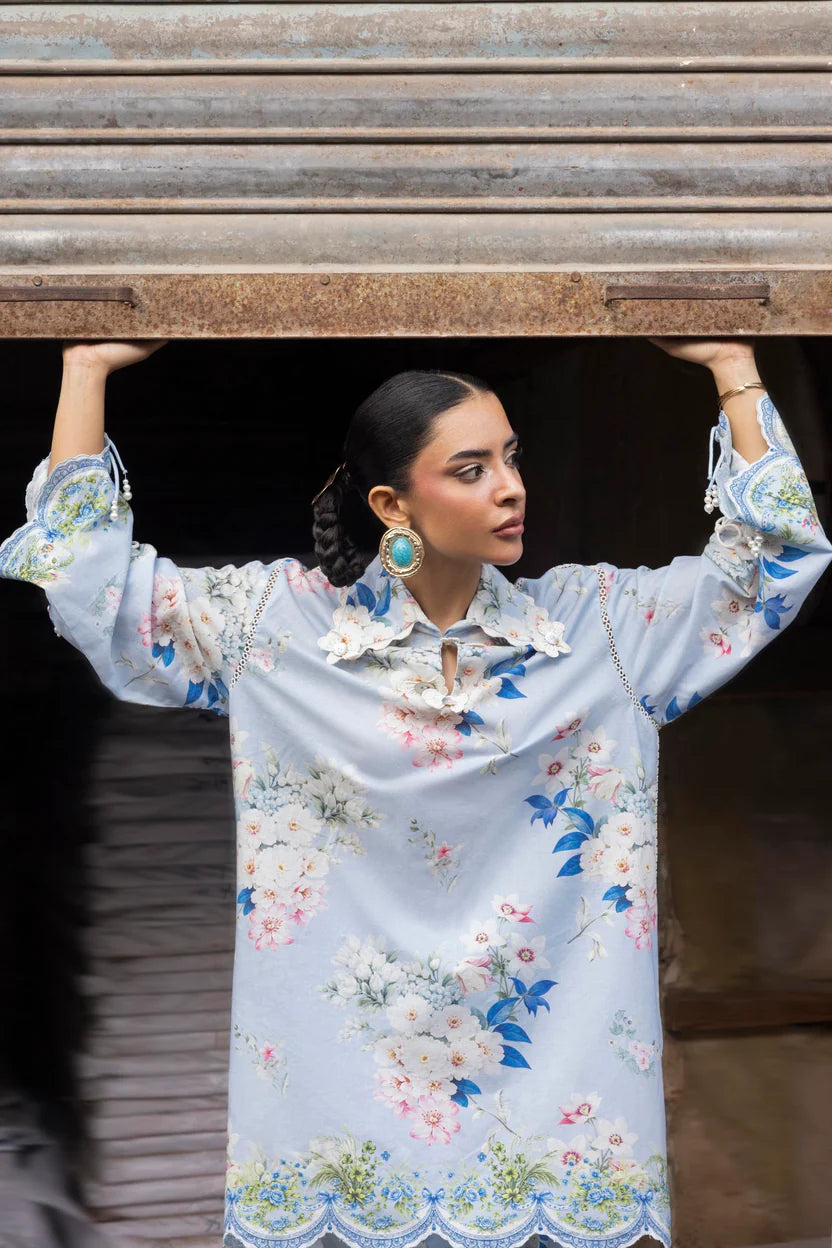 Unstitched Printed 2 Piece Lawn Suit -1A