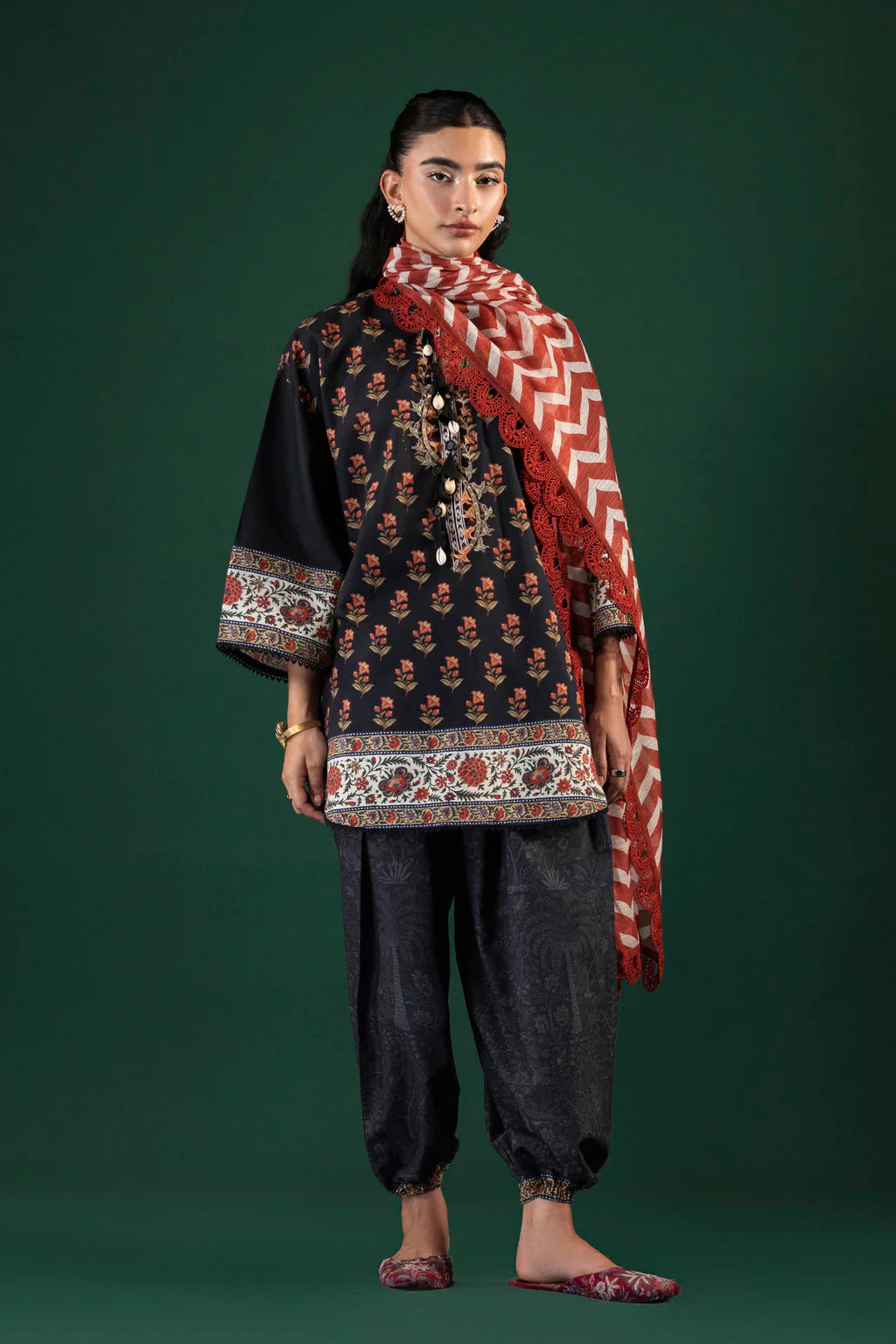 Unstitched Printed 3 Piece Lawn Suit -2A