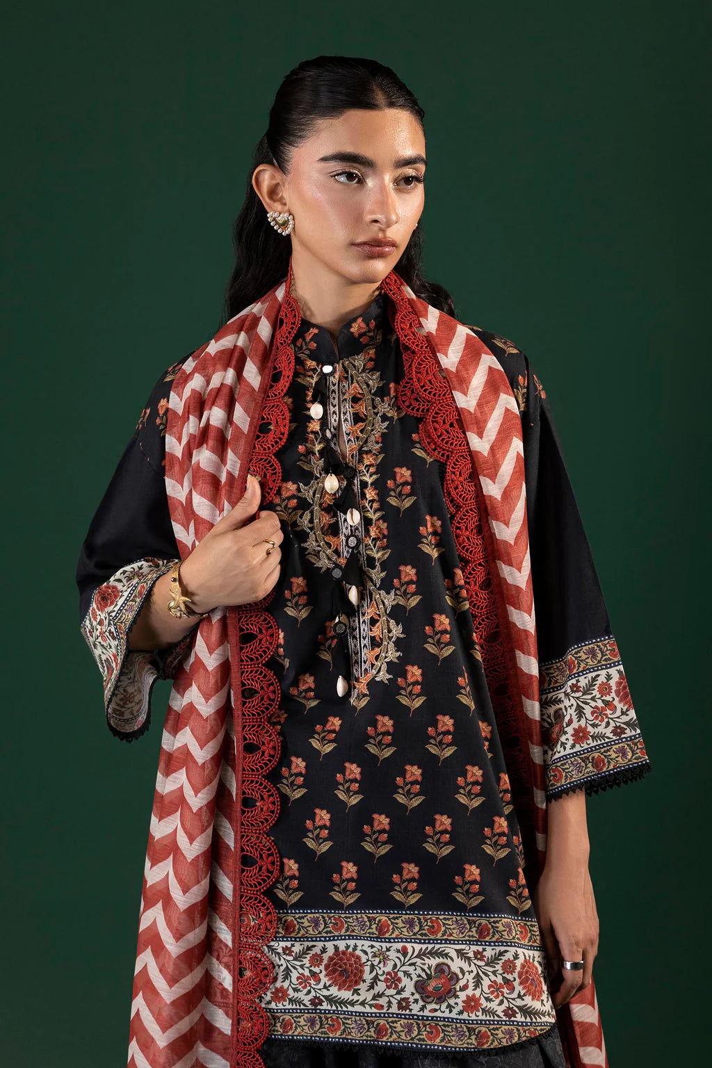Unstitched Printed 3 Piece Lawn Suit -2A