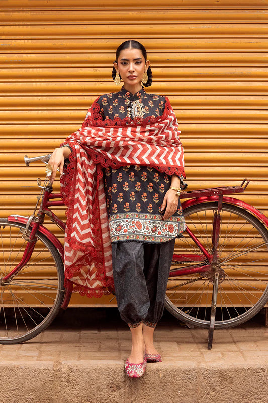 Unstitched Printed 3 Piece Lawn Suit -2A