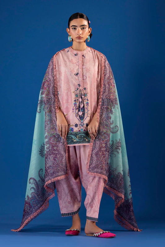 Unstitched Printed 3 Piece Lawn Suit -3A