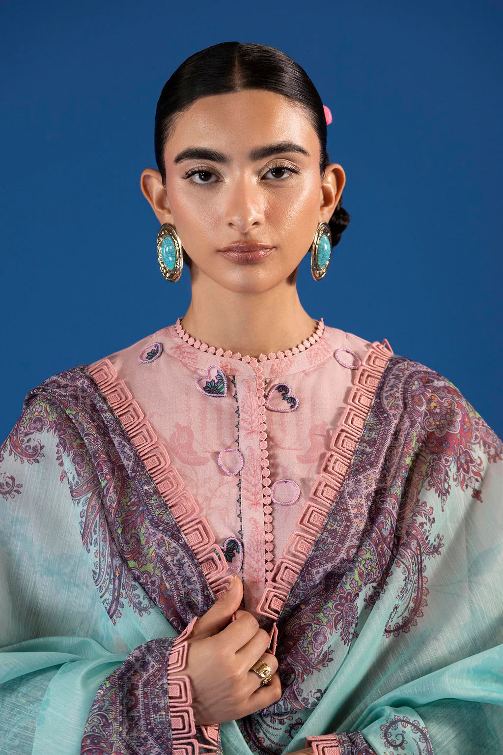 Unstitched Printed 3 Piece Lawn Suit -3A