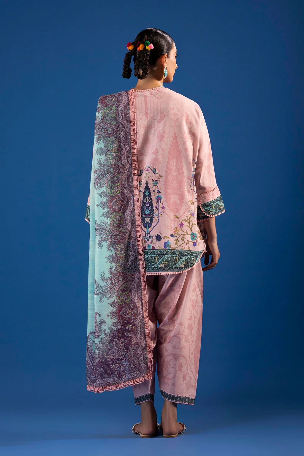 Unstitched Printed 3 Piece Lawn Suit -3A