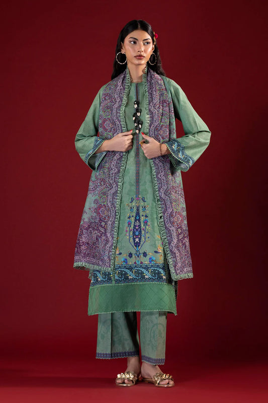 Unstitched Printed 3 Piece Lawn Suit -3B