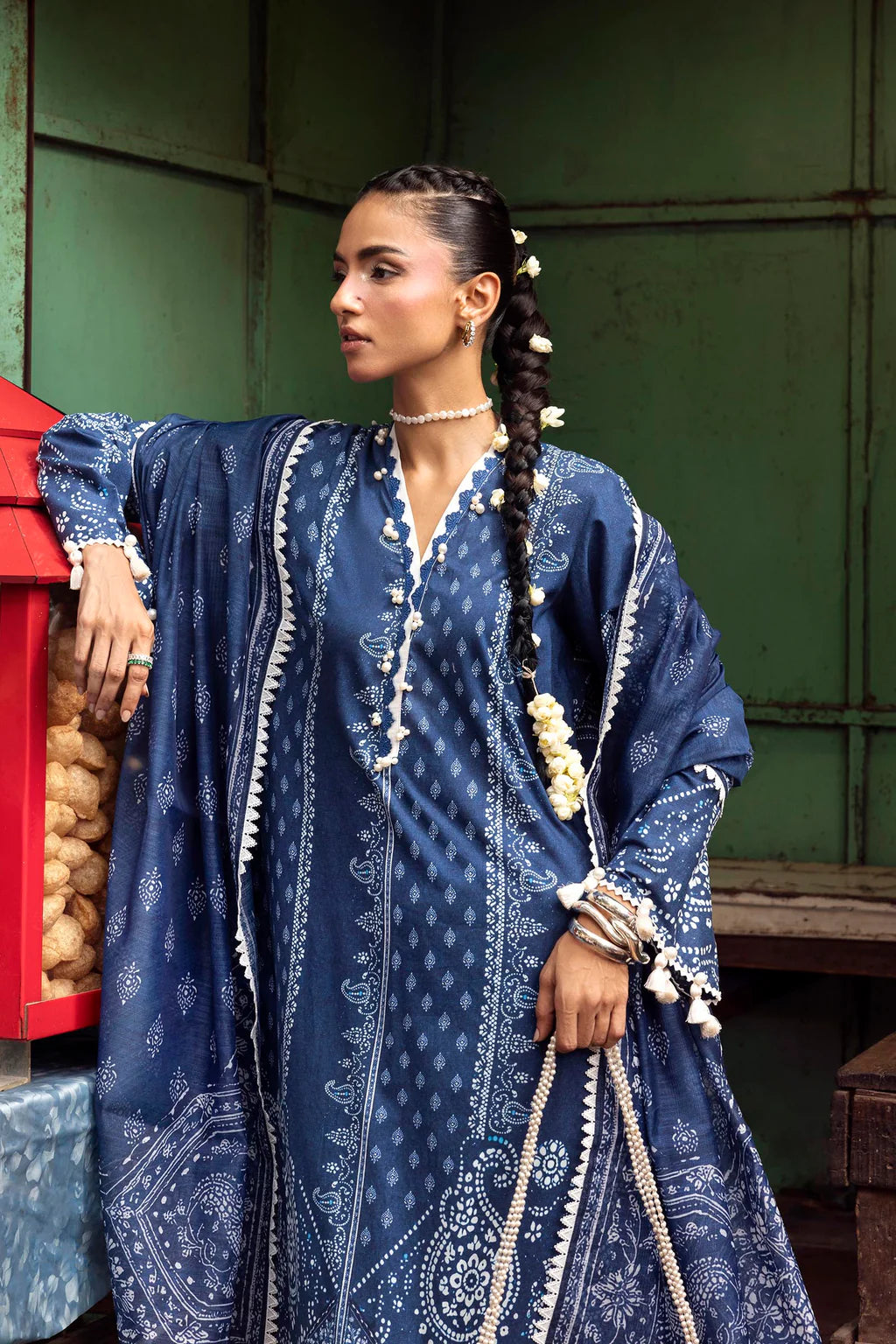 Unstitched Printed 2 Piece Lawn Suit -4A