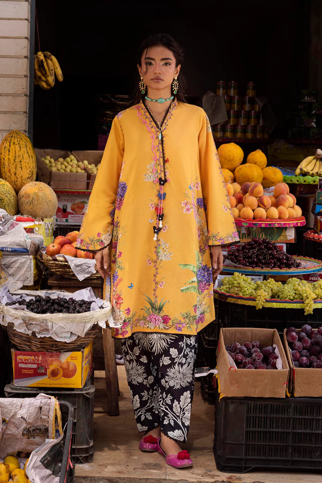 Unstitched Printed 2 Piece Lawn Suit -5A
