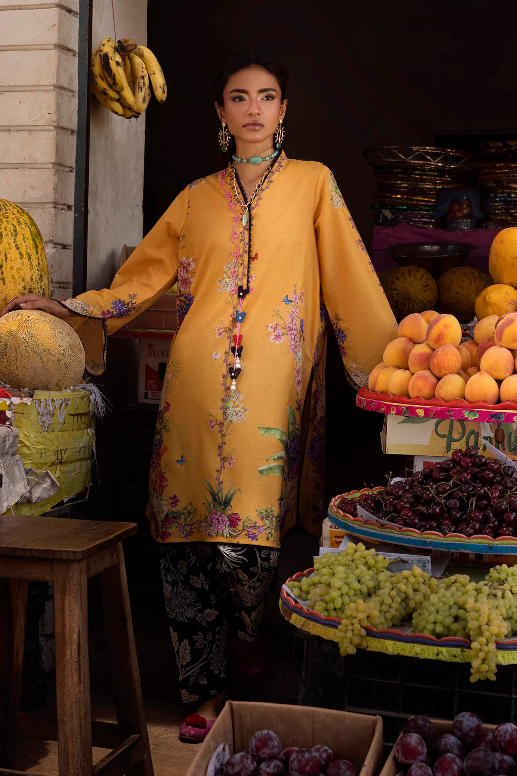Unstitched Printed 2 Piece Lawn Suit -5A