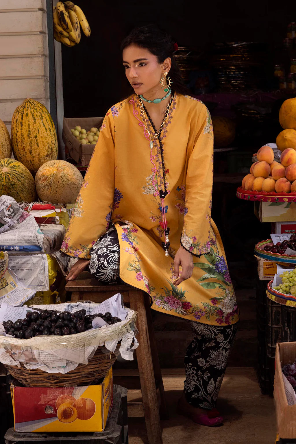 Unstitched Printed 2 Piece Lawn Suit -5A