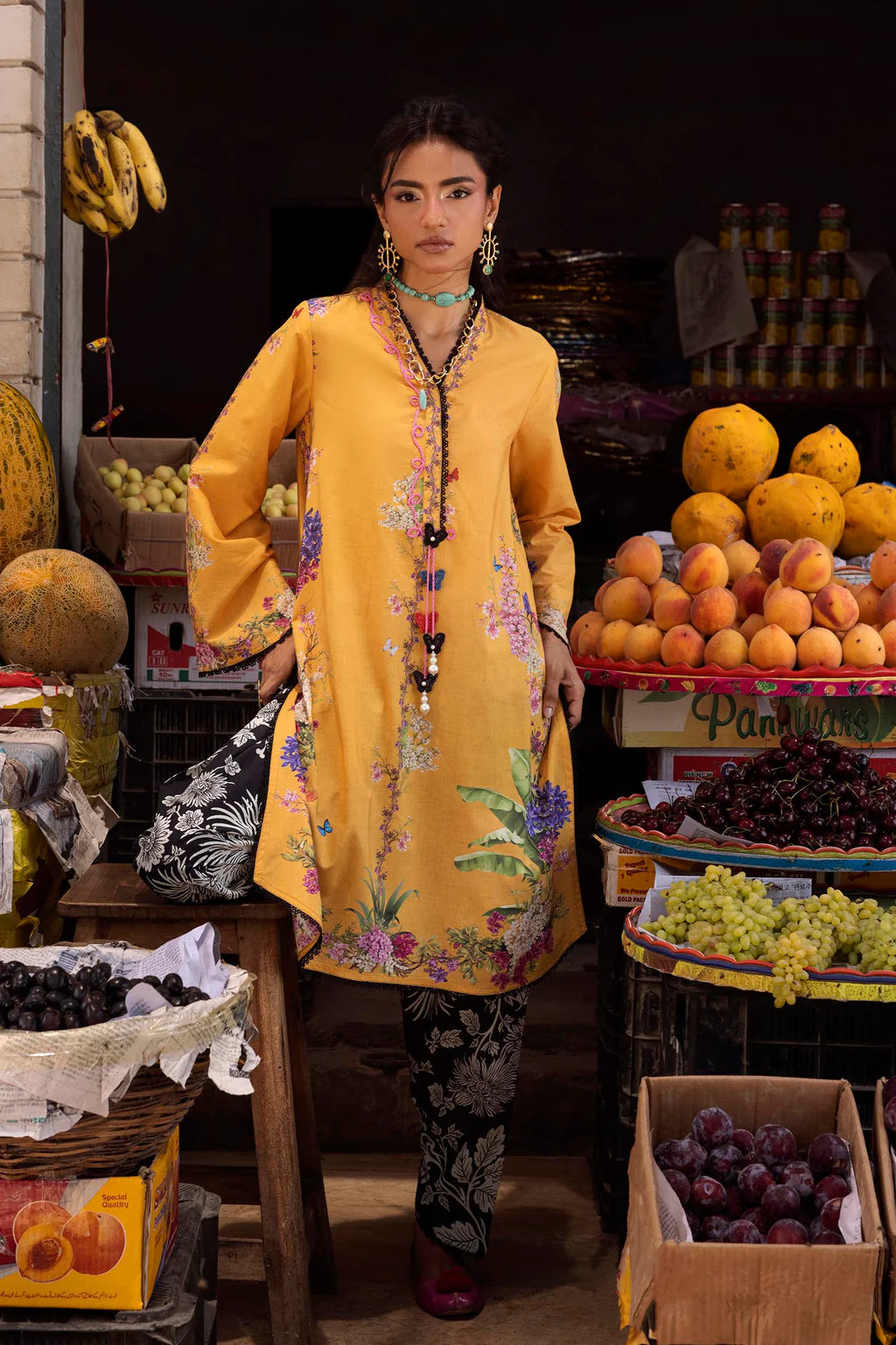 Unstitched Printed 2 Piece Lawn Suit -5A
