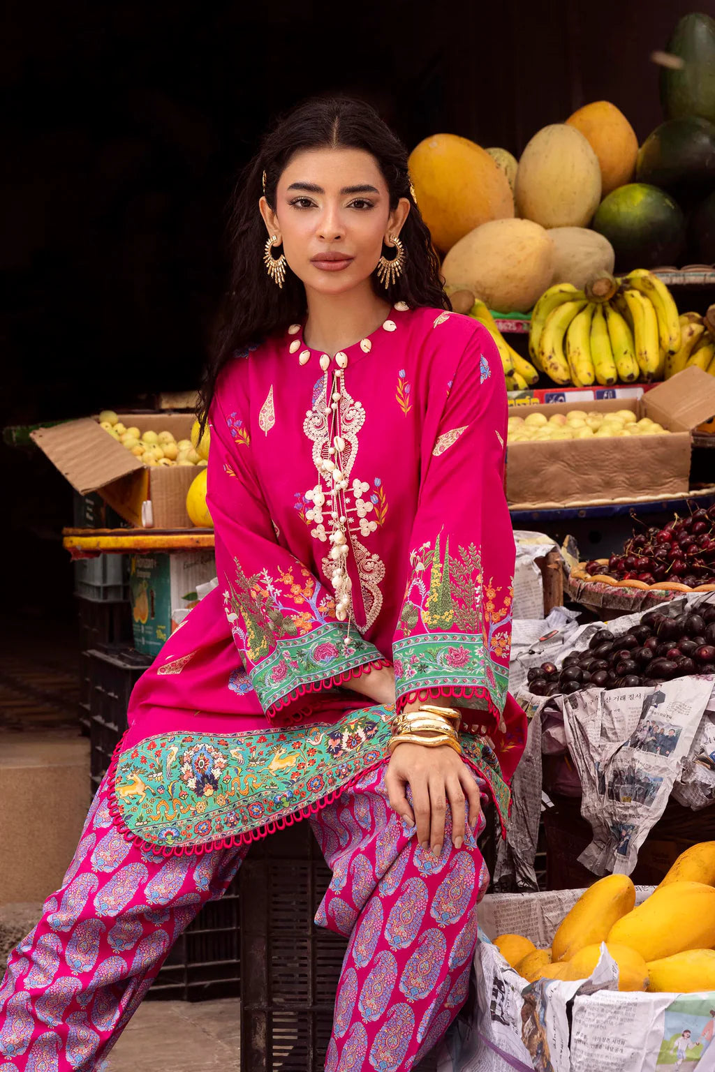 Unstitched Printed 2 Piece Lawn Suit -6B