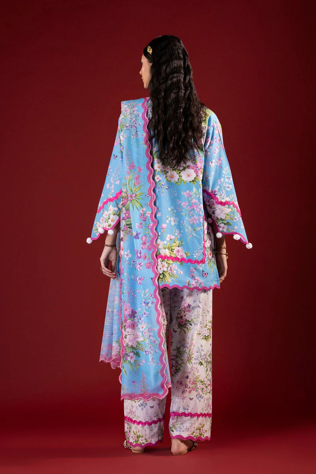 Unstitched Printed 3 Piece Lawn Suit -7A