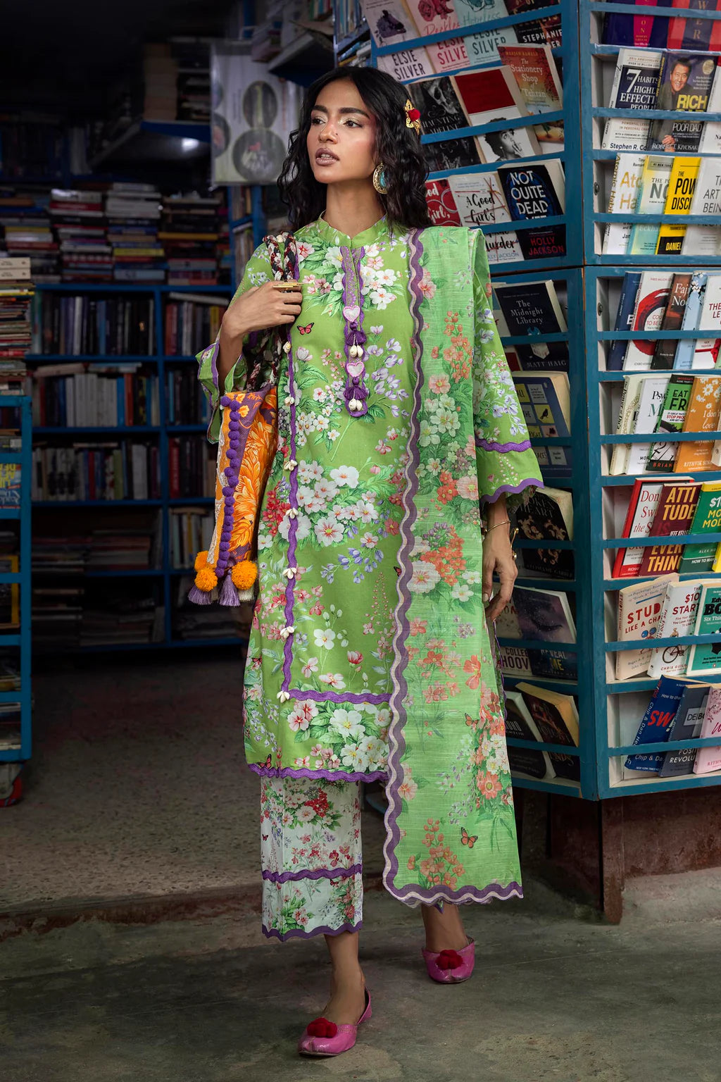 Unstitched Printed 3 Piece Lawn Suit -7B