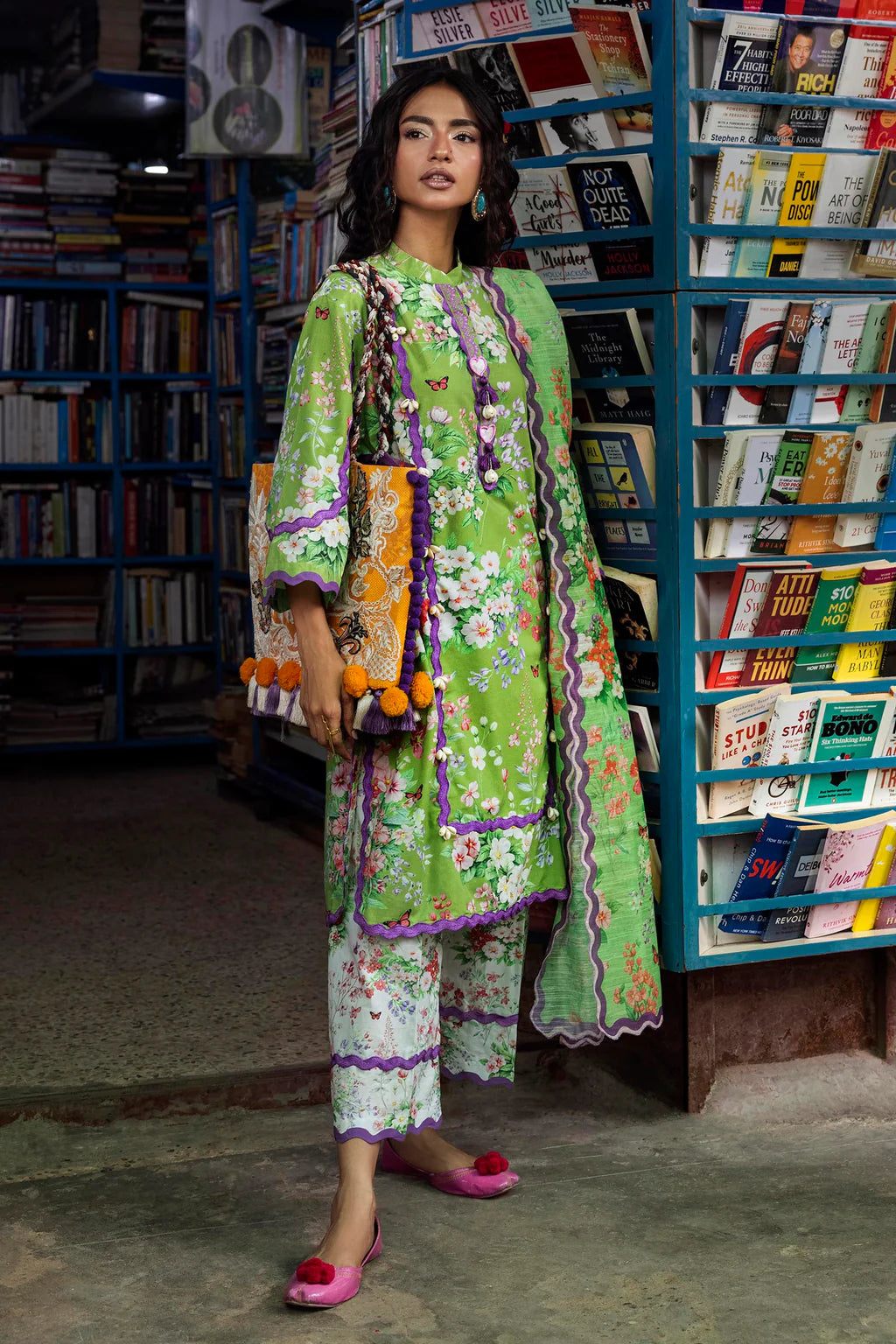 Unstitched Printed 3 Piece Lawn Suit -7B