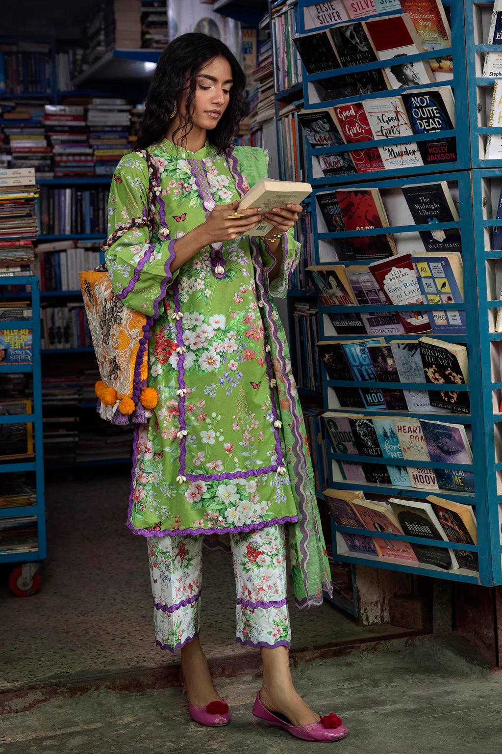 Unstitched Printed 3 Piece Lawn Suit -7B