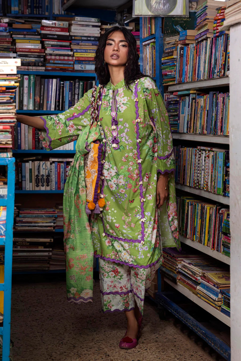 Unstitched Printed 3 Piece Lawn Suit -7B