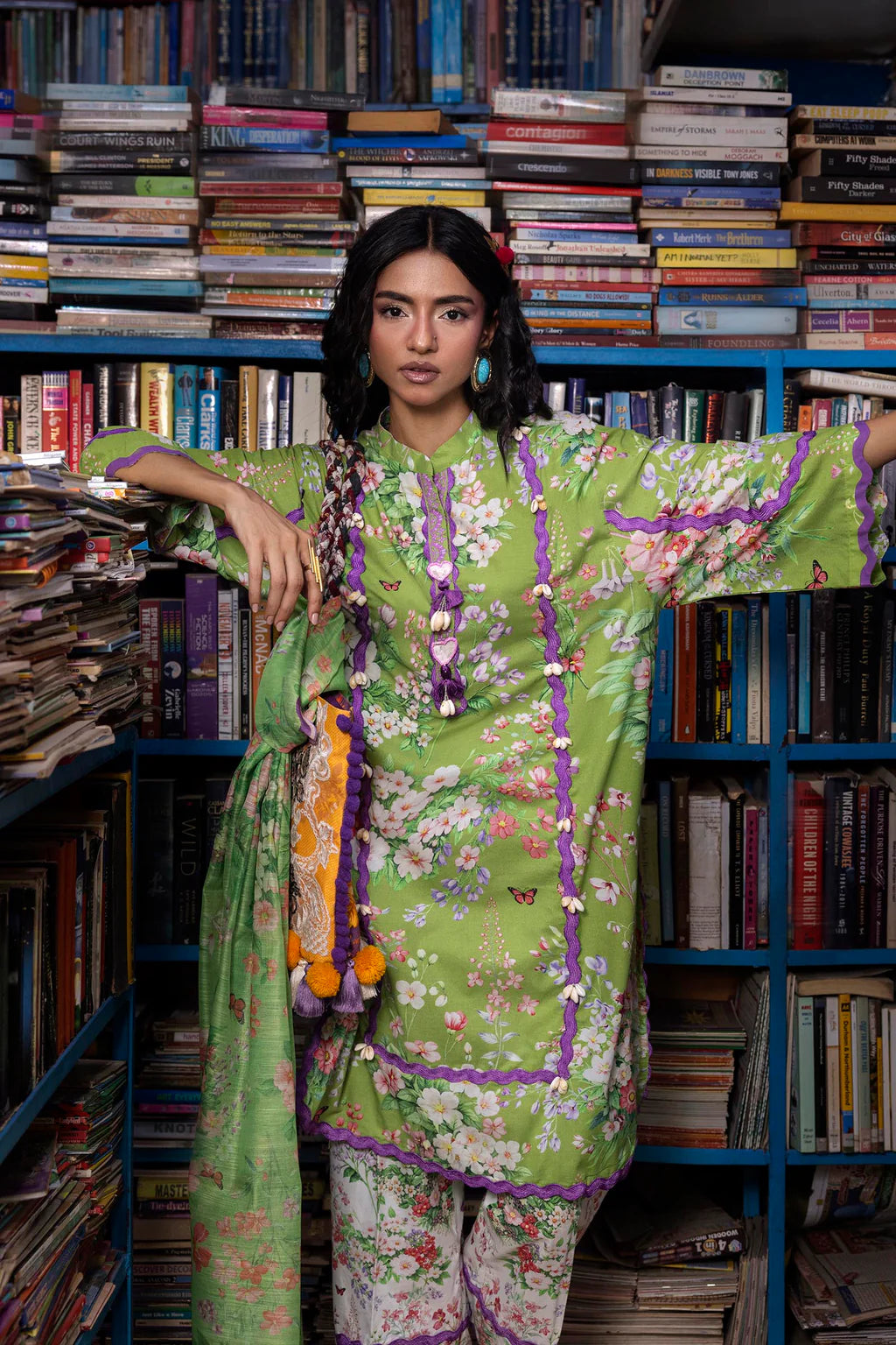Unstitched Printed 3 Piece Lawn Suit -7B