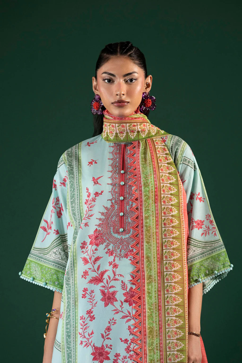 Unstitched Printed 3 Piece Lawn Suit -8A