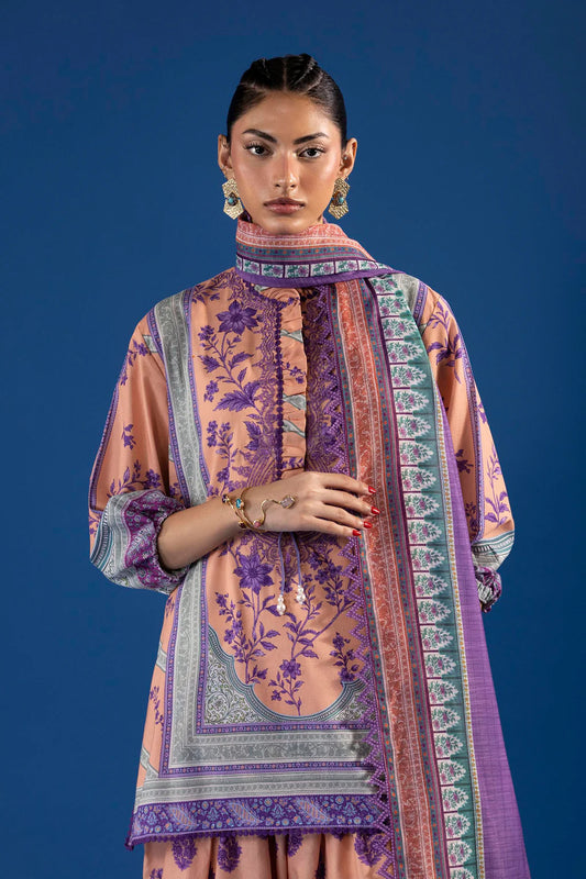 Unstitched Printed 3 Piece Lawn Suit -8B