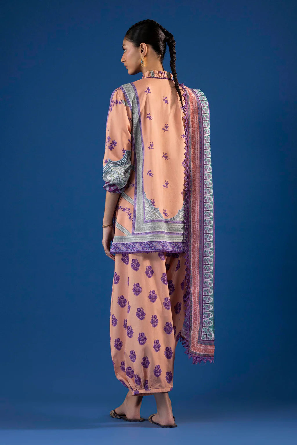 Unstitched Printed 3 Piece Lawn Suit -8B