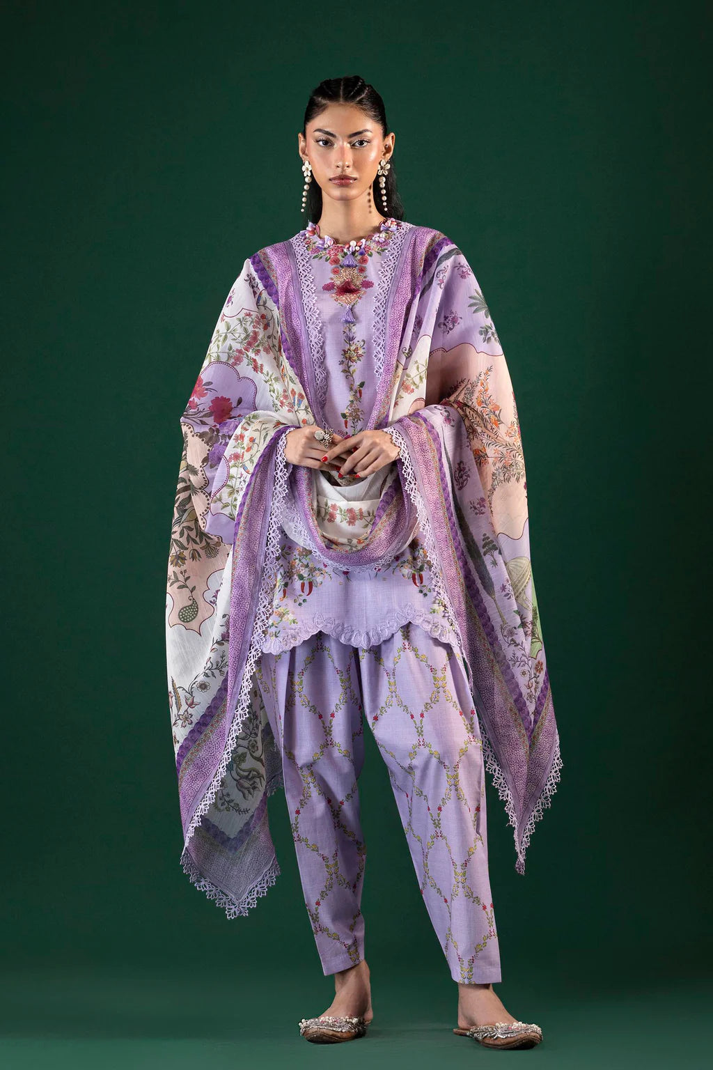 Unstitched Printed 3 Piece Lawn Suit -9A