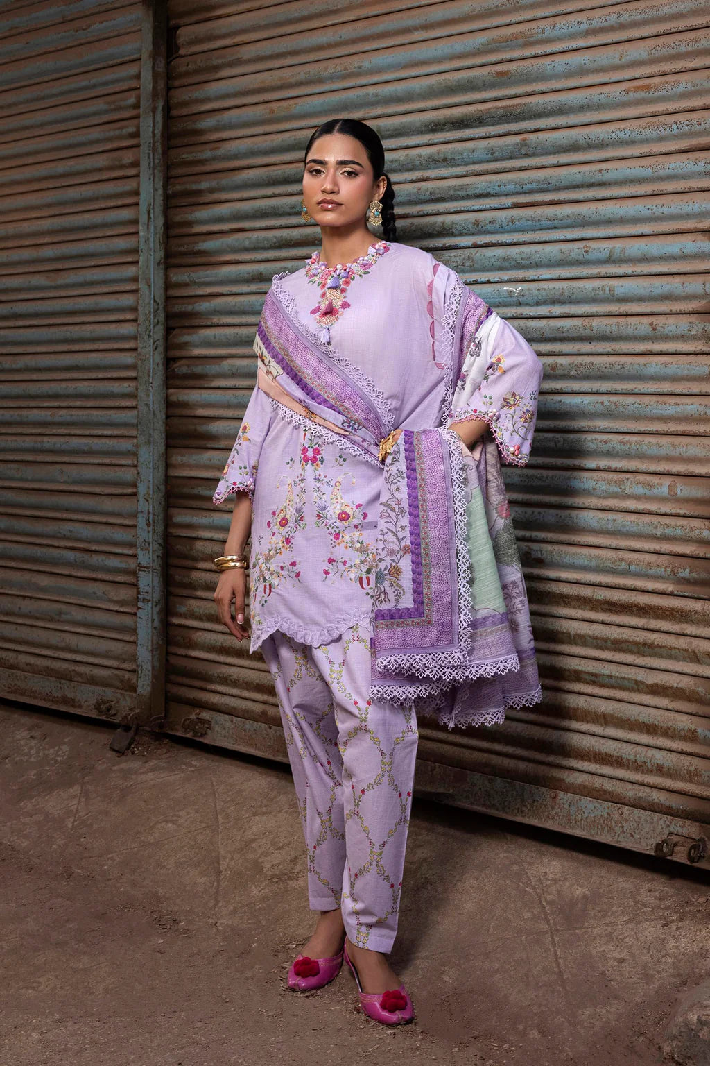 Unstitched Printed 3 Piece Lawn Suit -9A