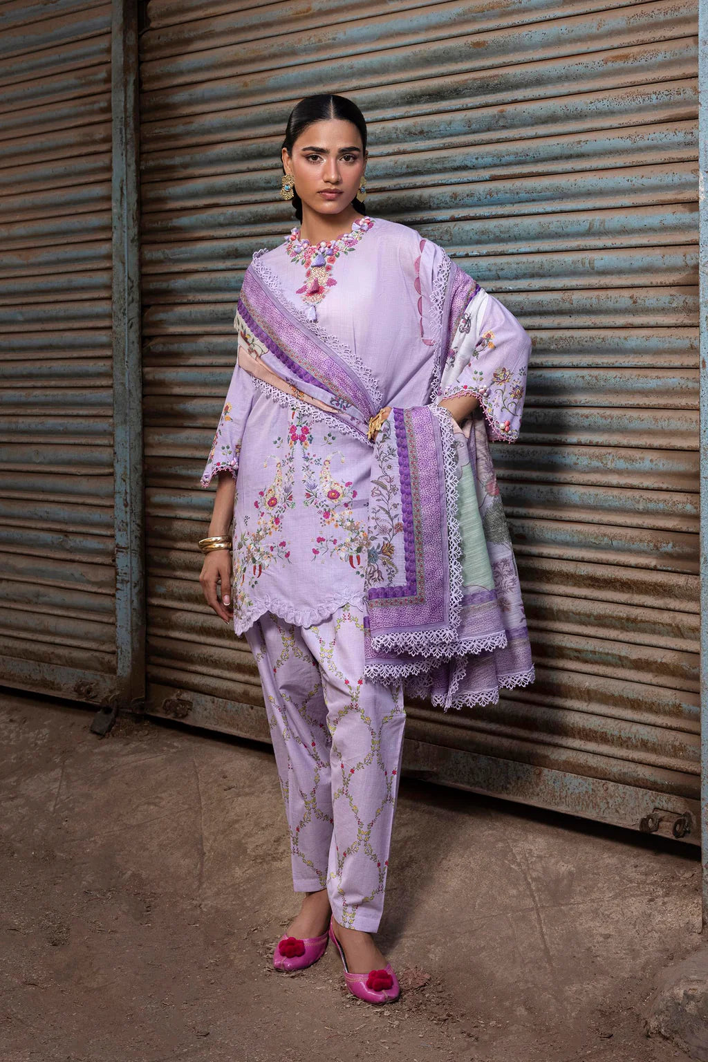 Unstitched Printed 3 Piece Lawn Suit -9A