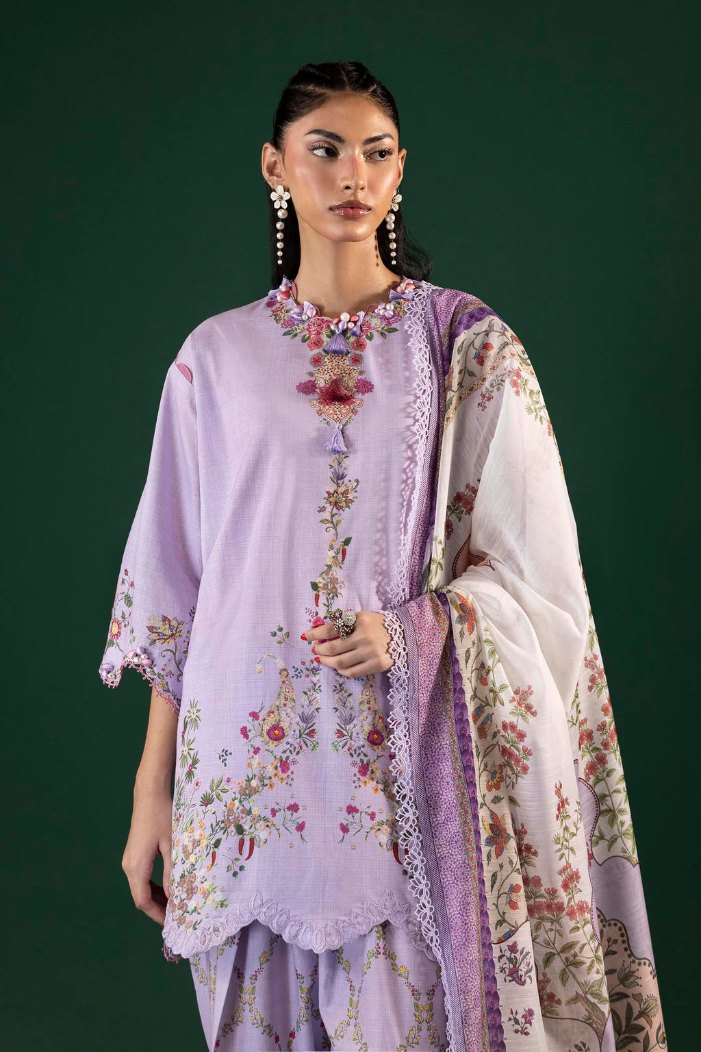 Unstitched Printed 3 Piece Lawn Suit -9A