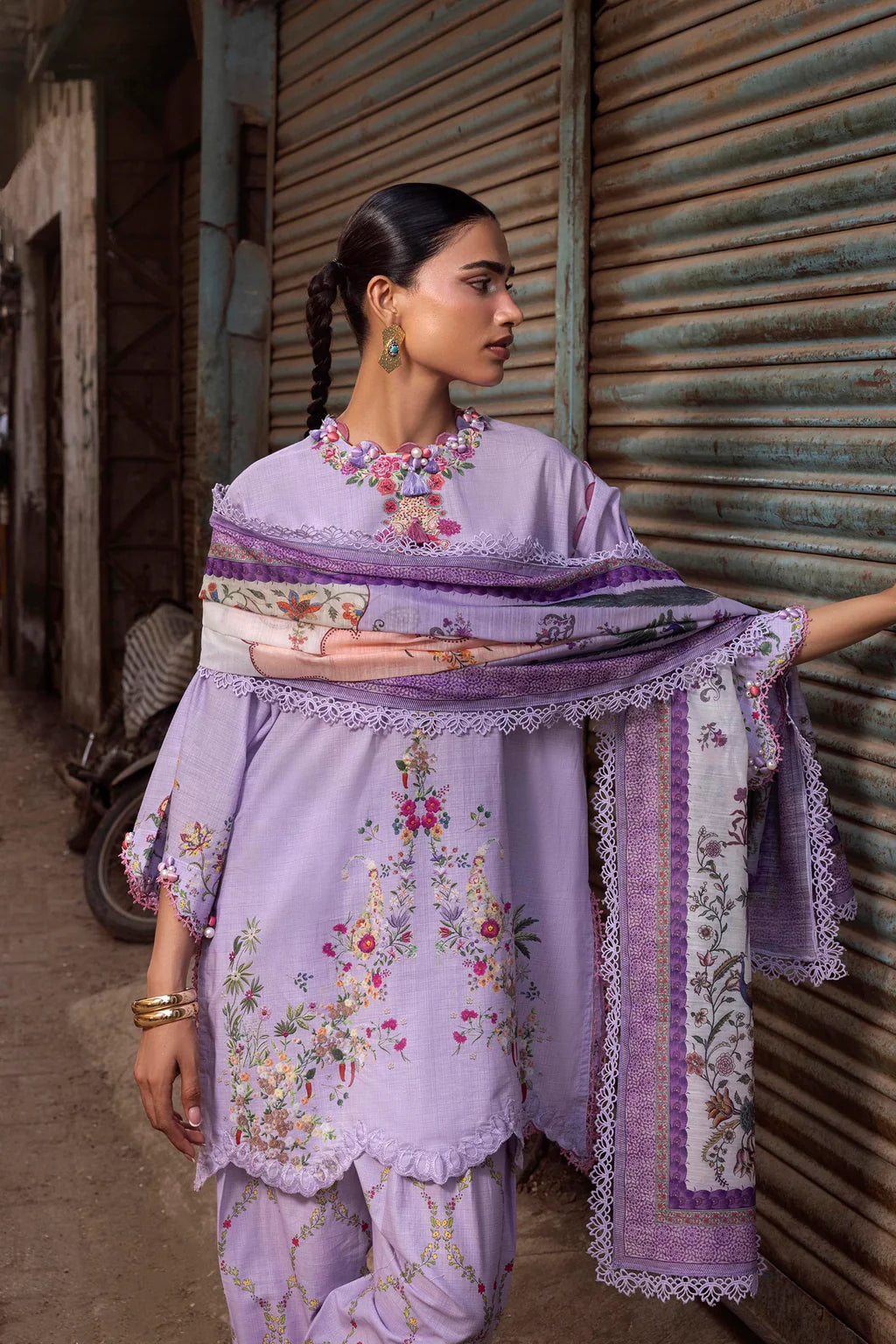 Unstitched Printed 3 Piece Lawn Suit -9A