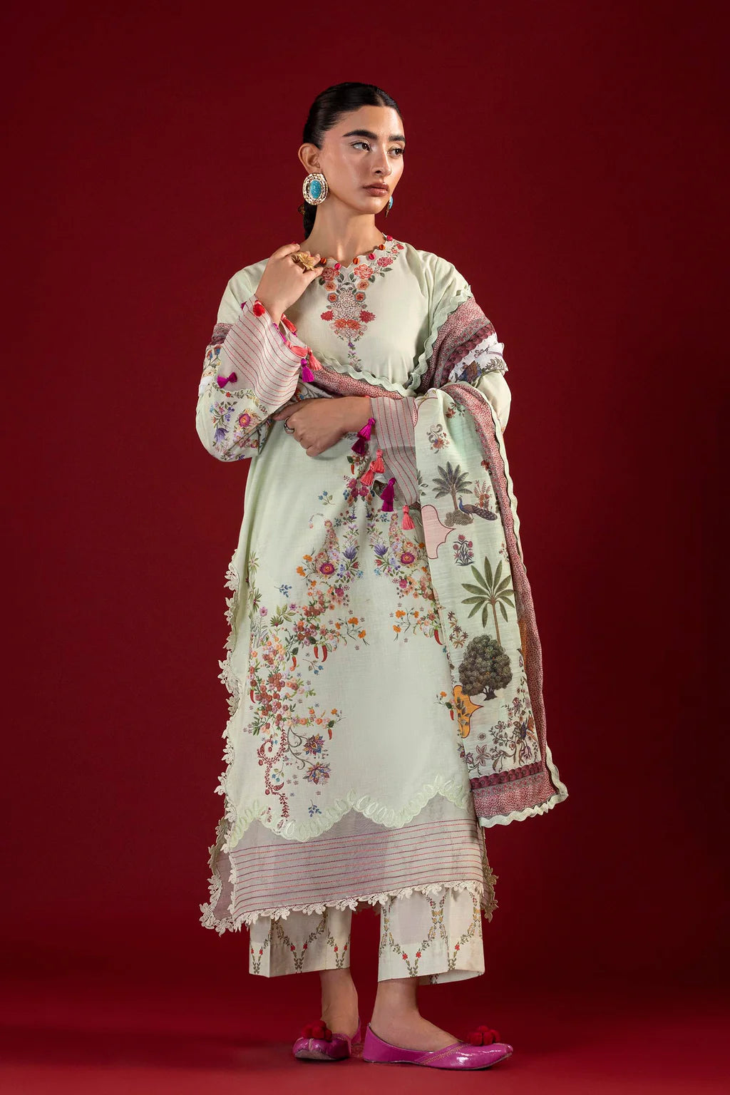 Unstitched Printed 3 Piece Lawn Suit -9B