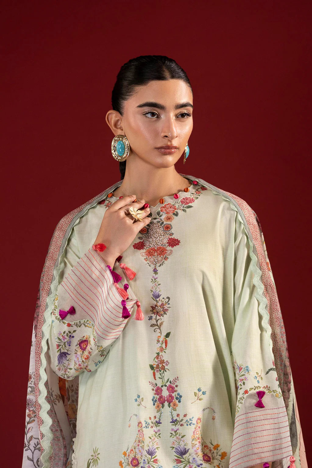 Unstitched Printed 3 Piece Lawn Suit -9B