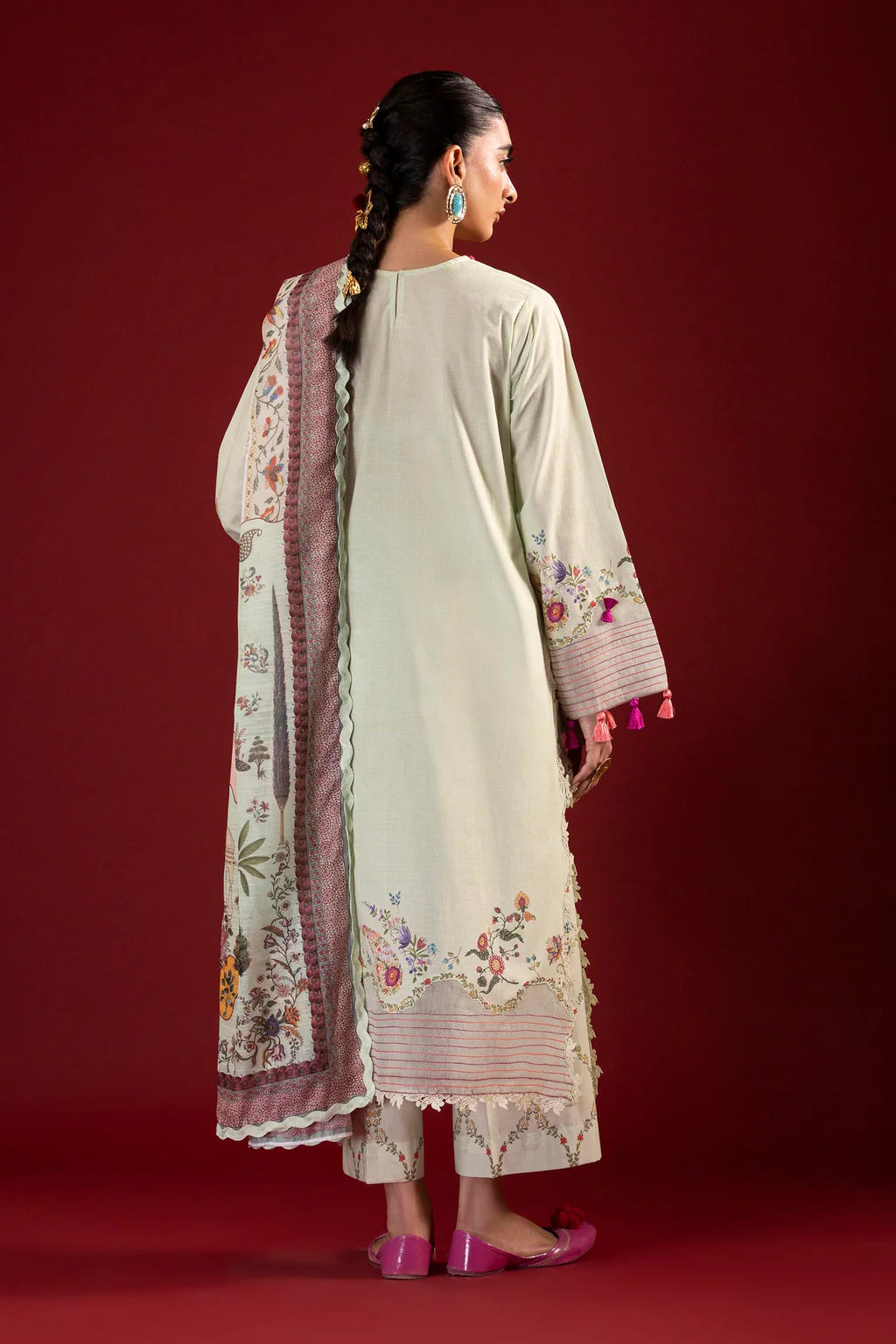 Unstitched Printed 3 Piece Lawn Suit -9B