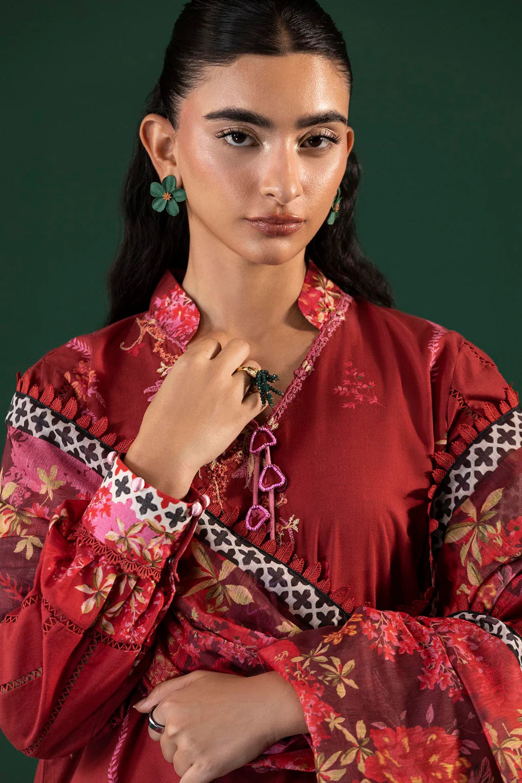 Unstitched Printed 3 Piece Lawn Suit -10A
