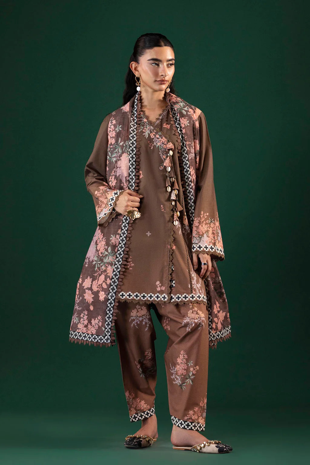 Unstitched Printed 3 Piece Lawn Suit- 10B