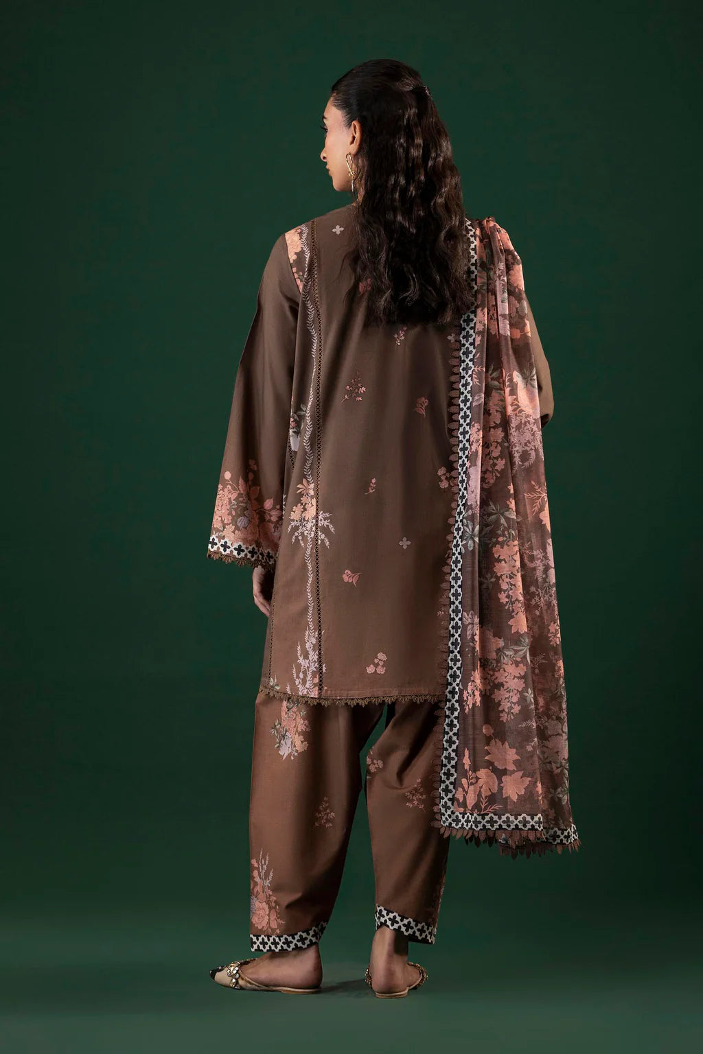 Unstitched Printed 3 Piece Lawn Suit- 10B