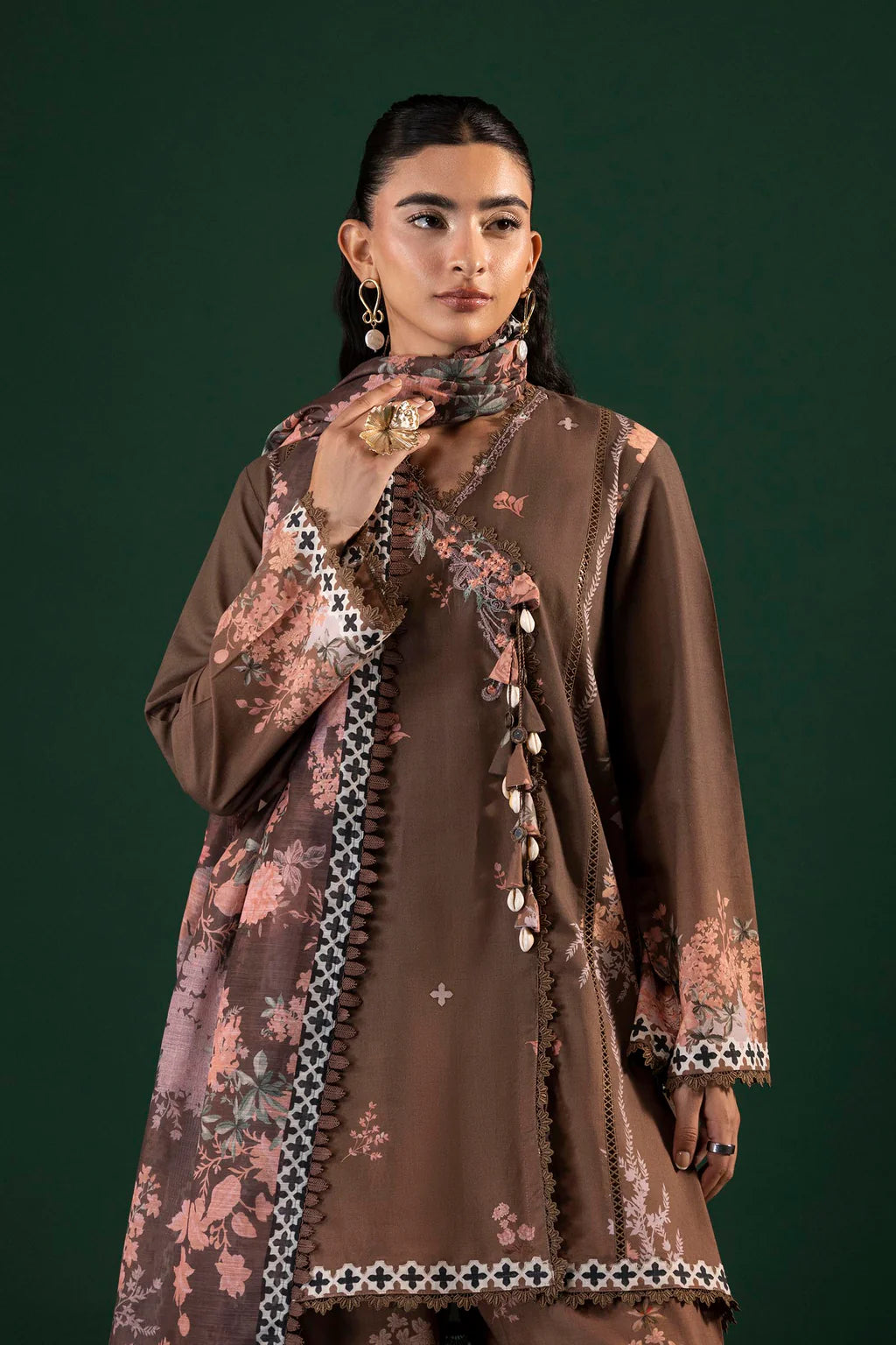 Unstitched Printed 3 Piece Lawn Suit- 10B