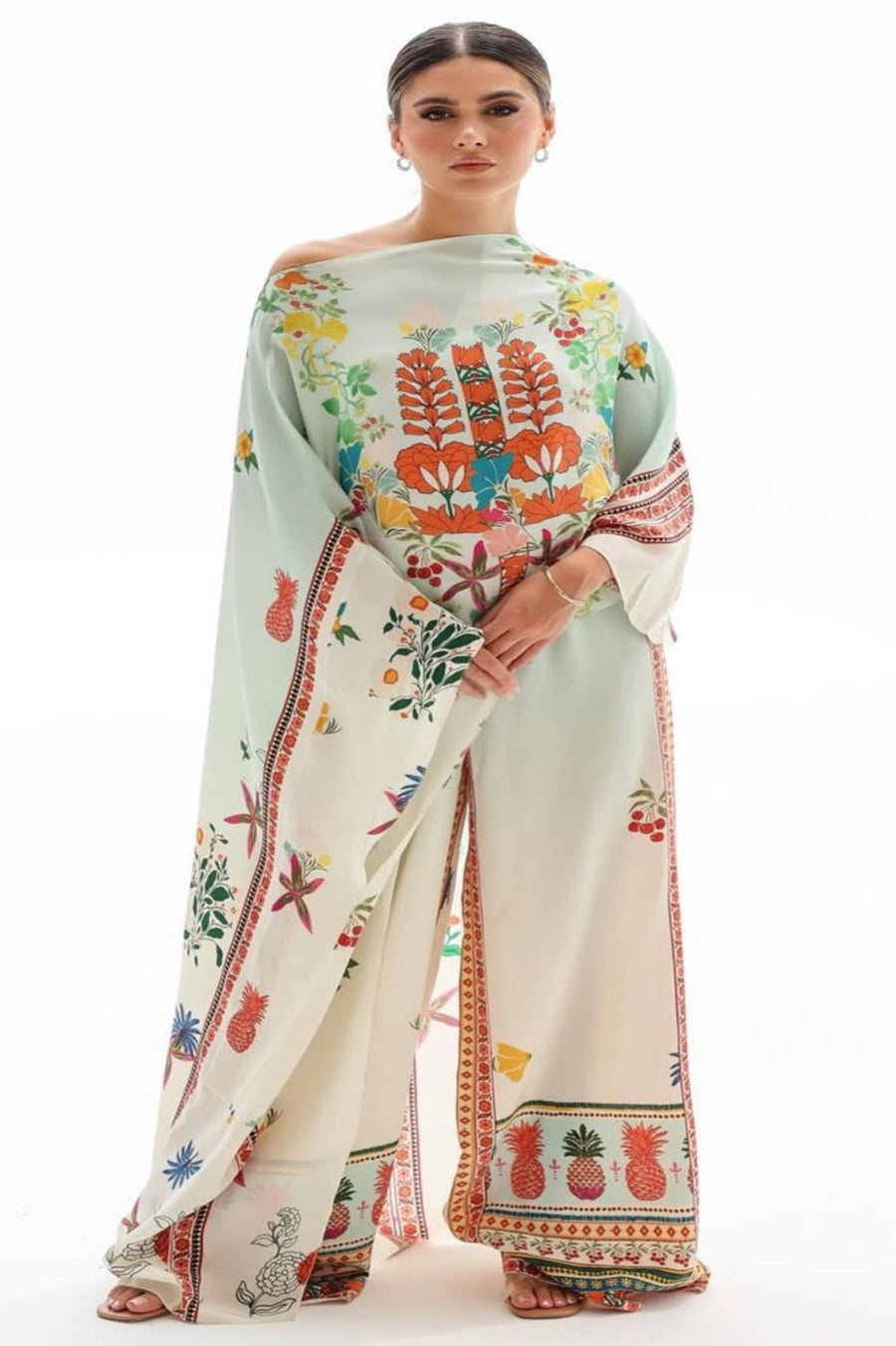 PINEAPPLE COORD SET IN PURE CREPE SILK (RTS) photo 1