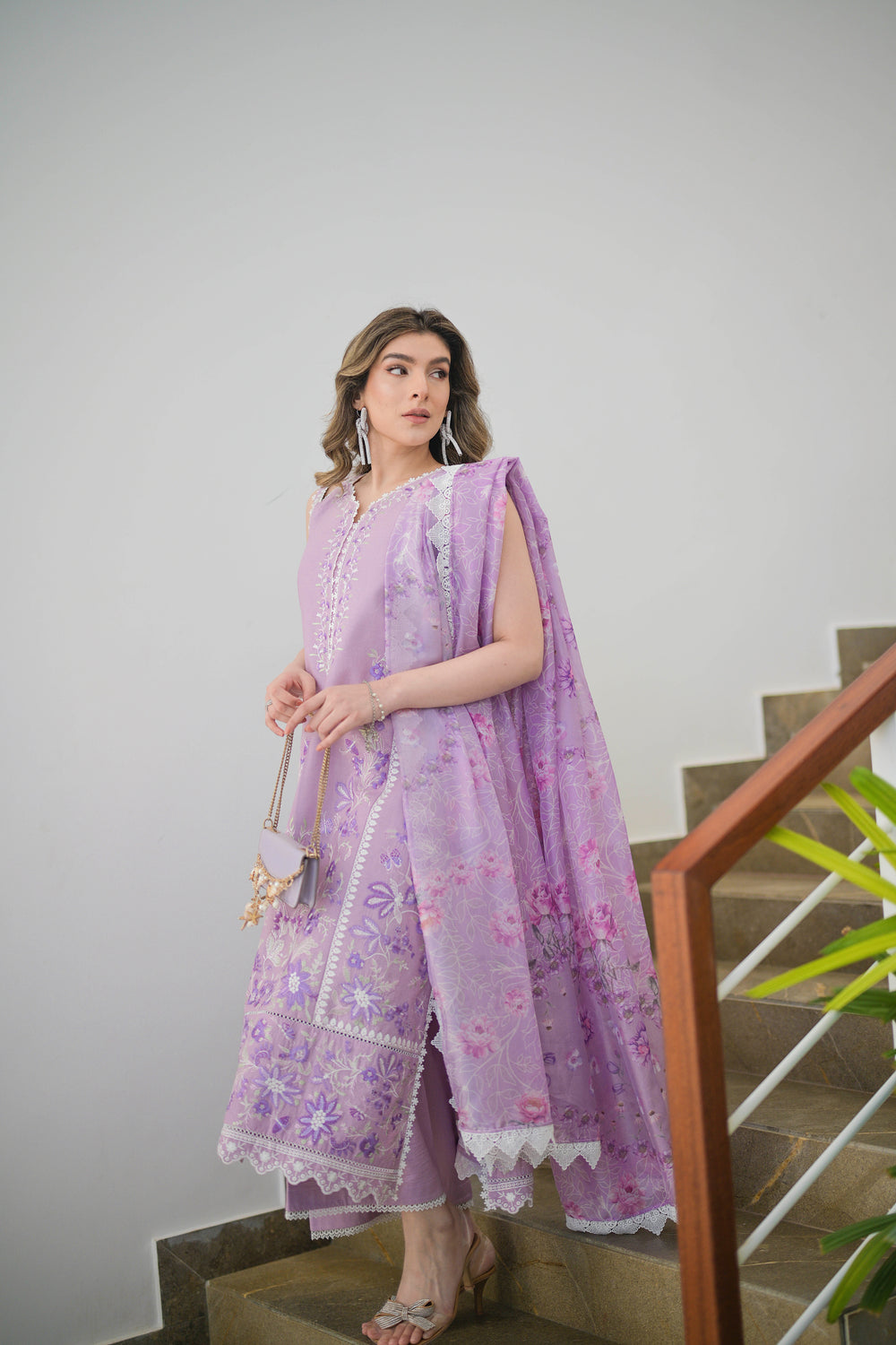 Luxury Lawn Vol 2 '24 - Lilac - Nel-24613 - Sale