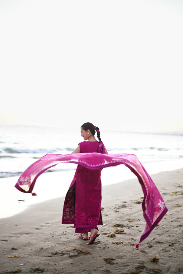 SONA 2: FUCHSIA LUXURY LAWN EMBROIDERED SET (NEL-25609) (RTS) photo 4