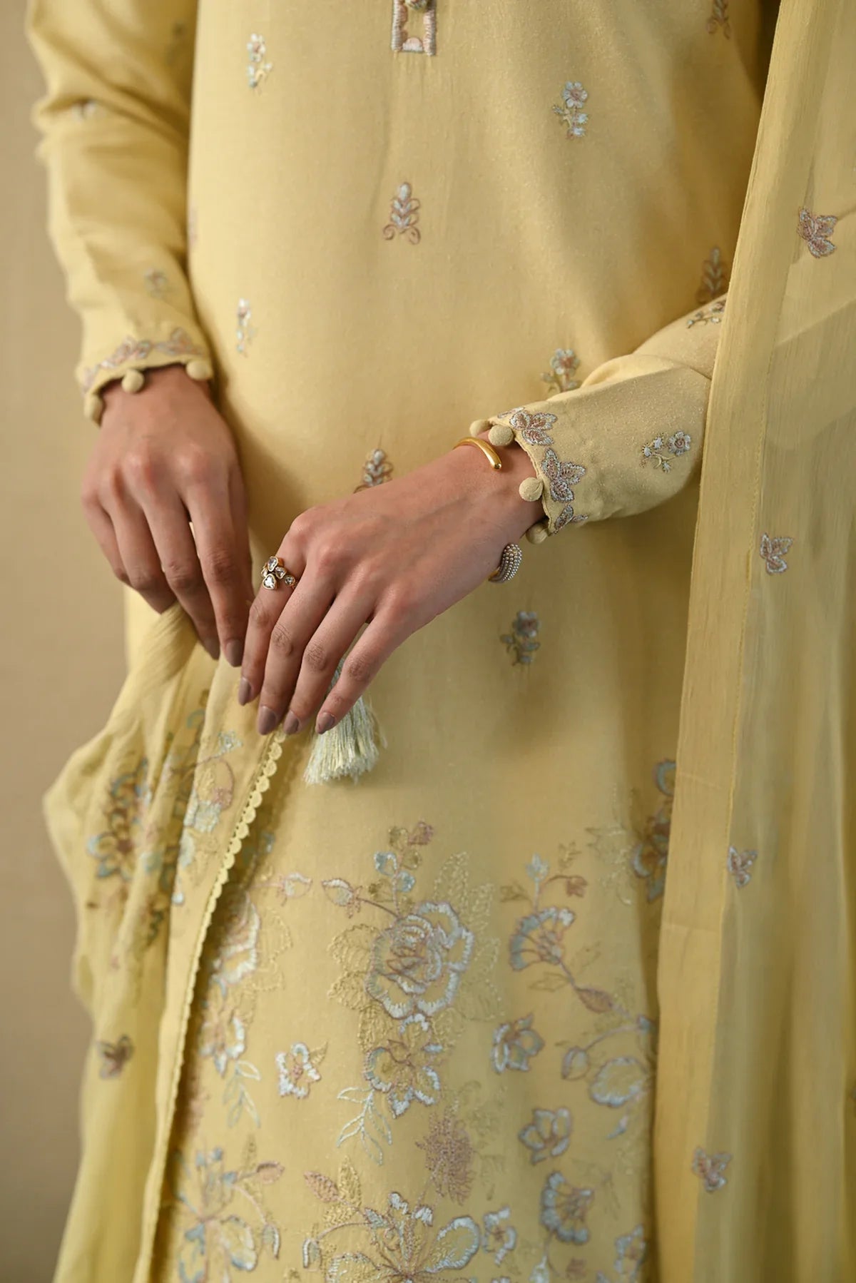 Ramadan Pret '25 - BUTTER YELLOW LUXURY 3PCS SET (NPA3-25401)